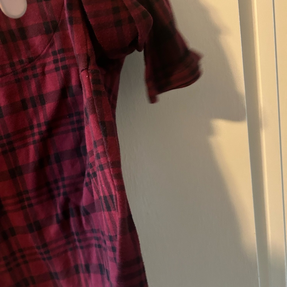 Charter Club Burgundy Plaid Top - Picture 5 of 7